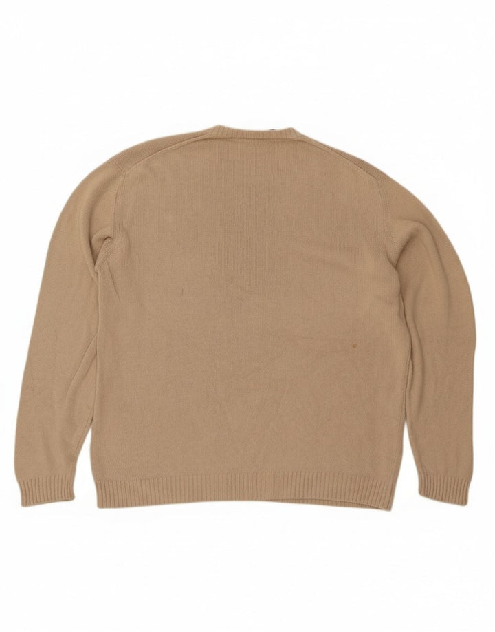 Trussardi Herre V-hals sweater Stor Beige Bomuld