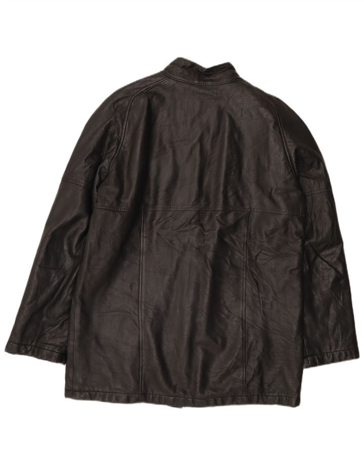 VINTAGE Mens Leather Jacket UK 38 Medium Black