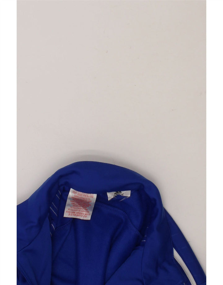 ADIDAS Boys Graphic Tracksuit Top Jacket 9-10 Years Blue Polyester Vintage Adidas and Second-Hand Adidas from Messina Hembry 