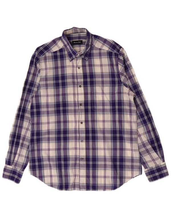 Massimo Dutti Chemise Homme Grand Carreau Violet