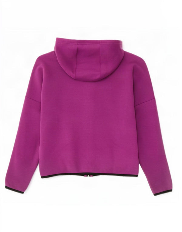 Puma Womens Oversized Zip Hoodie Sweater UK 10 Small Purple Cotton