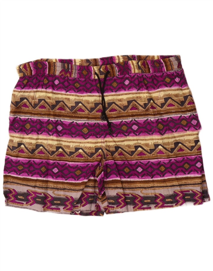 Santostefano Mens Swimming Shorts Large Multicoloured Fair Isle Cotton