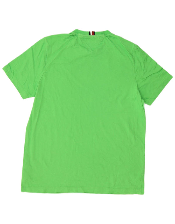 Tommy Hilfiger Herre T-Shirt Top XL Grøn Bomuld