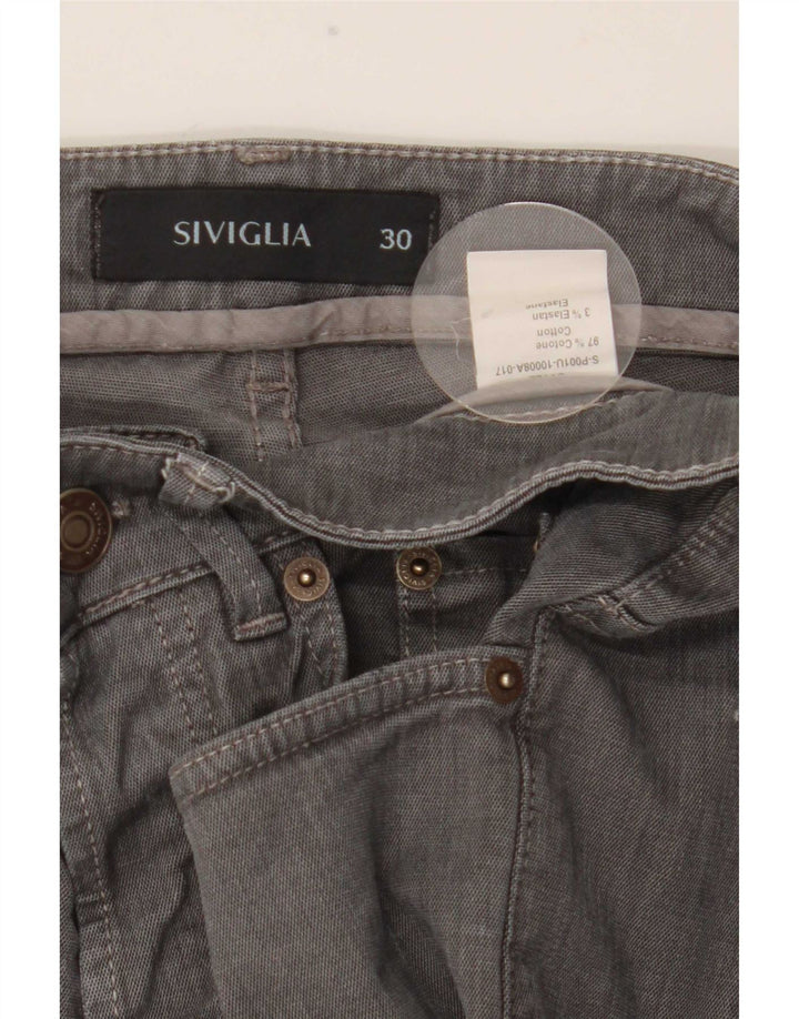 SIVIGLIA Mens Straight Jeans W30 L32 Grey Cotton