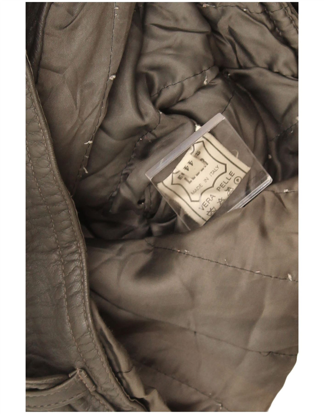 Vintage Herre Loose Fit Læderjakke IT 44 XS Grå Læder