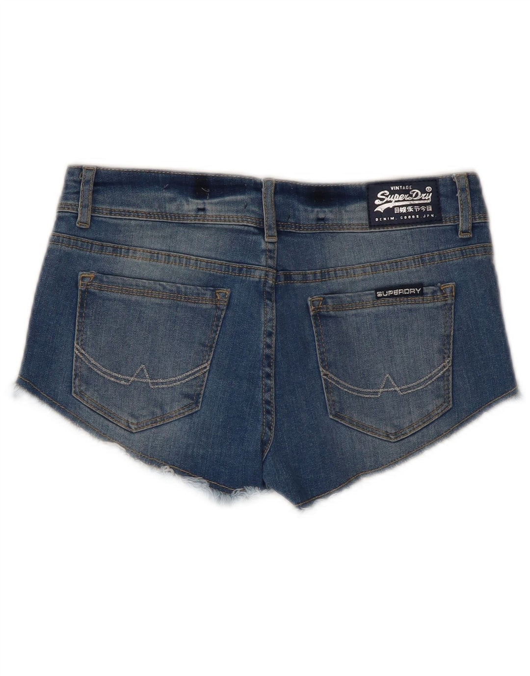 Superdry Womens Denim Shorts W26 Small Blue Cotton
