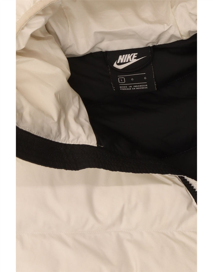 Nike Mens Hooded Padded Jacket UK 40 Large Black Colourblock
