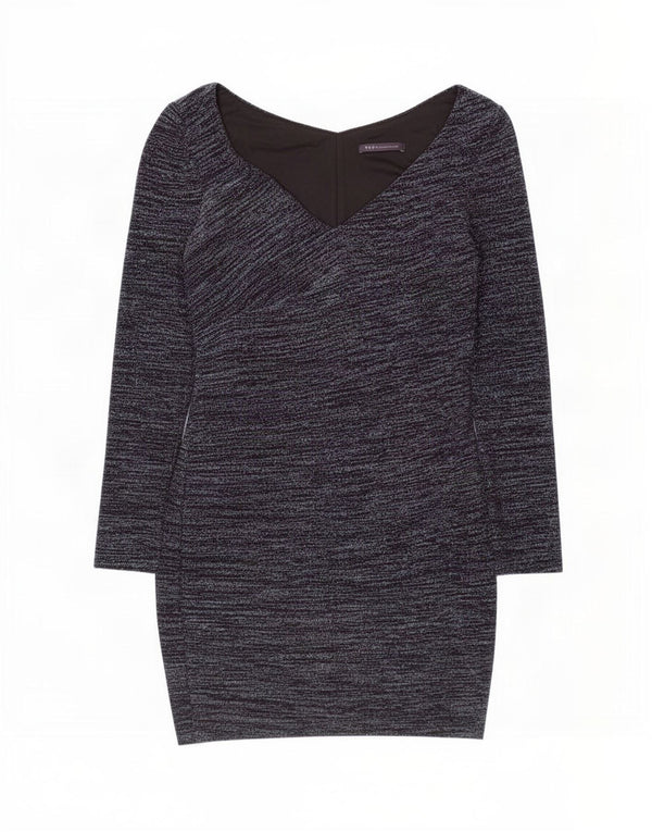 Marks & Spencer Damen, figurbetontes Kleid, Größe S, Marineblau meliert
