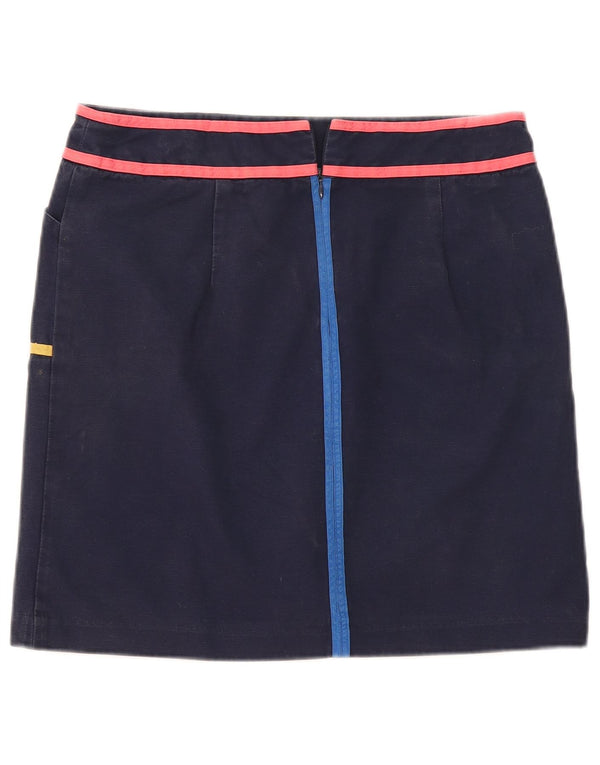 Minigonna da donna Boden UK 12 media W32 cotone color block blu navy