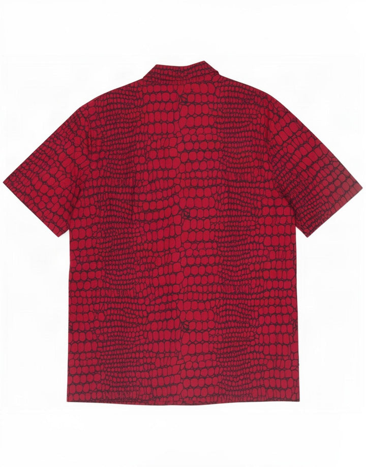 Volcom Herren Kurzarmhemd Mittelrotes Tiermuster