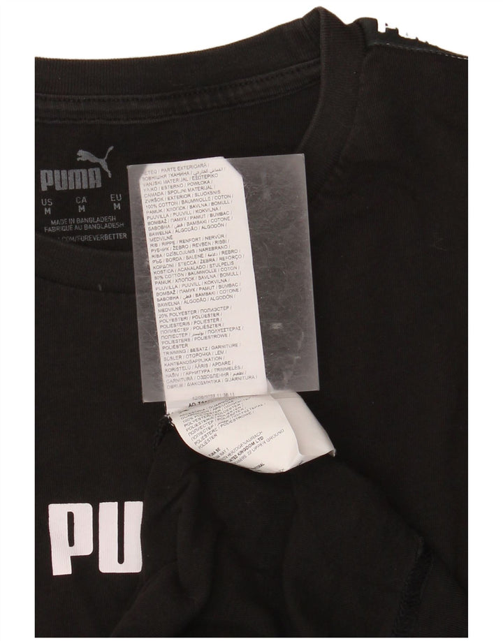 PUMA Grafisk T-shirt til mænd, medium sort bomuld