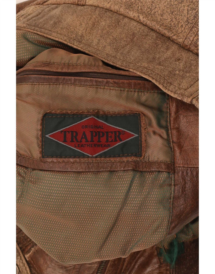 Trapper Ανδρικό Δερμάτινο Μπουφάν IT 46 Small Brown
