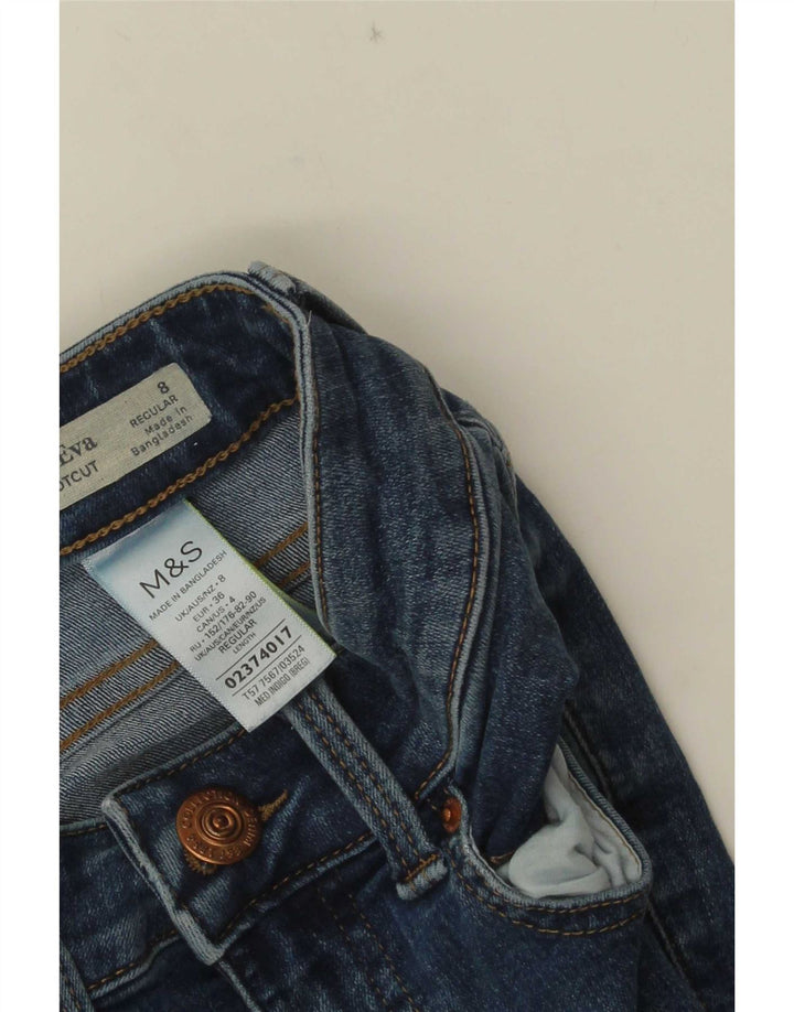 Marks & Spencer Womens Eva Bootcut Jeans UK 8 Small W24 L29 Navy Blue