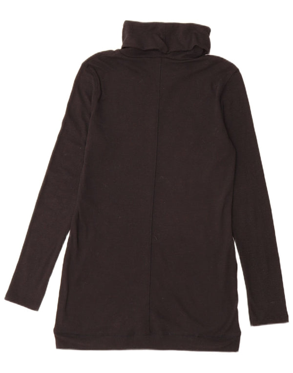 Marks & Spencer Womens Longline Roll Neck Jumper Sweater UK 10 Small Black