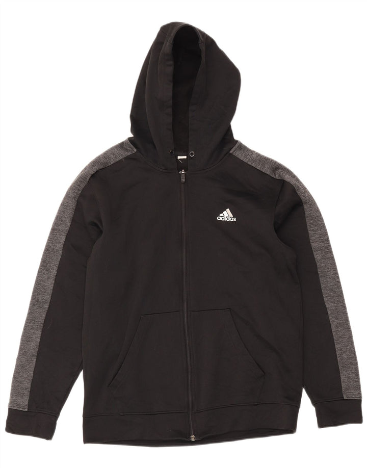 Adidas Mens Climalite Zip Hoodie Sweater Medium Black Colourblock