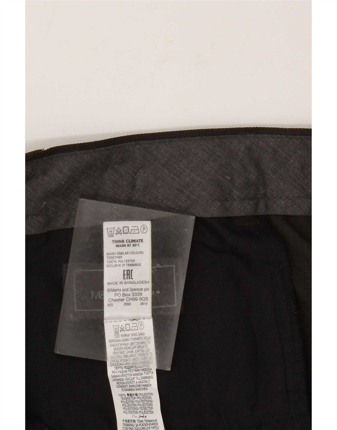 Marks & Spencer Mens Crop Regular Fit Suit Trousers W38 L25 Grey Polyester