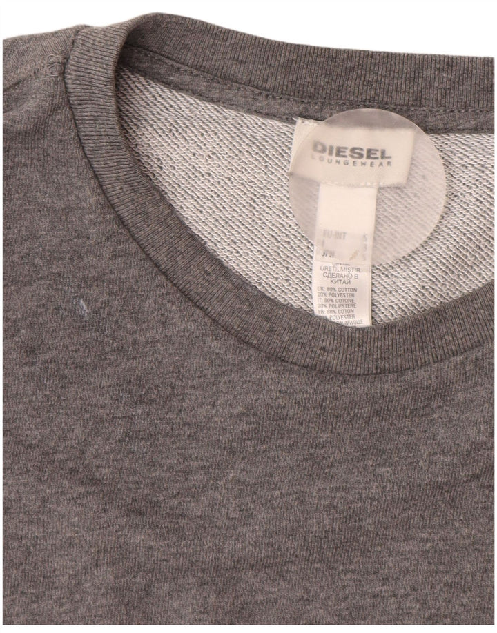Diesel Herre Grafisk Sweatshirt Jumper Lille Grå Bomuld