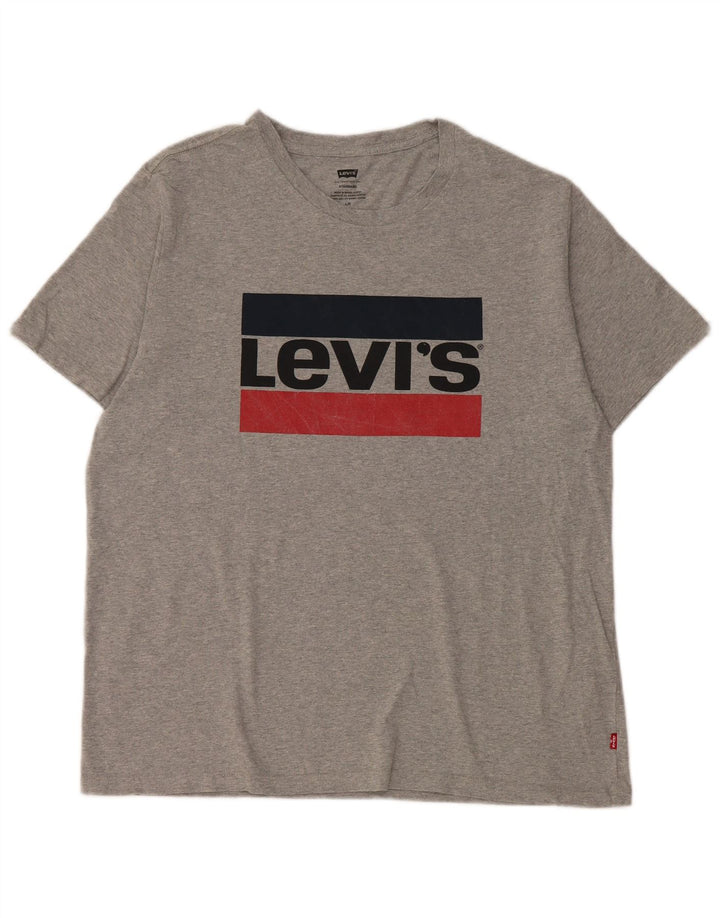 Levi's Mens Standard Graphic T-Shirt Top Large Grey Flecked Cotton