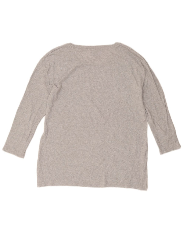 Massimo Dutti Damen Top 3/4 Ärmel UK 16 Large Grau