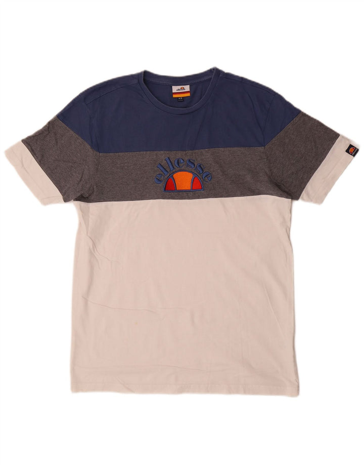 Ellesse Herre Grafisk T-Shirt Top Medium Flerfarvet Colourblock Bomuld