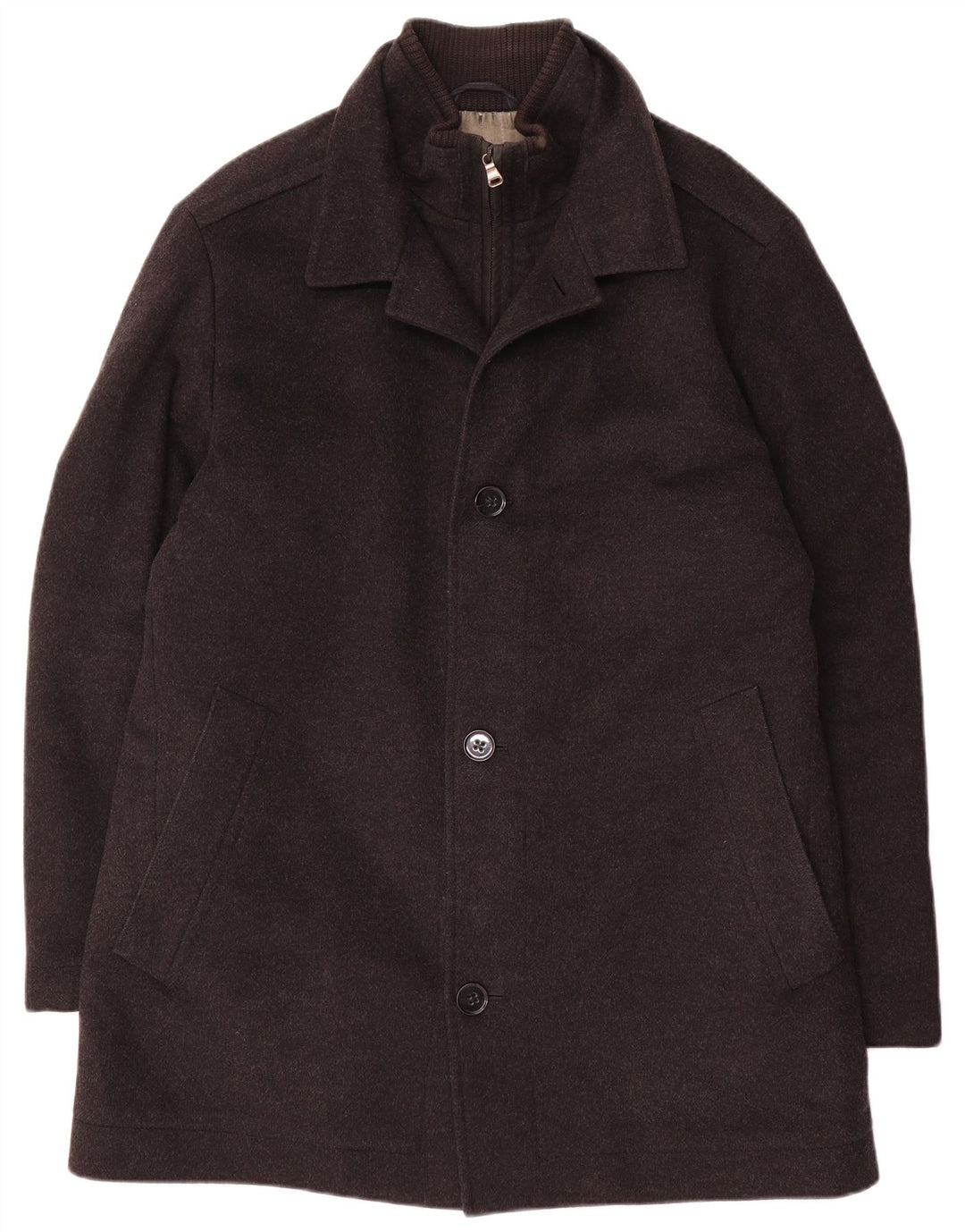 Hugo Boss Herre Overfrakke EU 52 XL Grå Uld