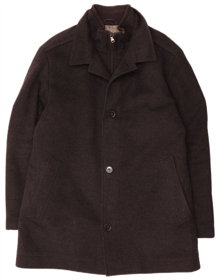 Hugo Boss Herre Overfrakke EU 52 XL Grå Uld