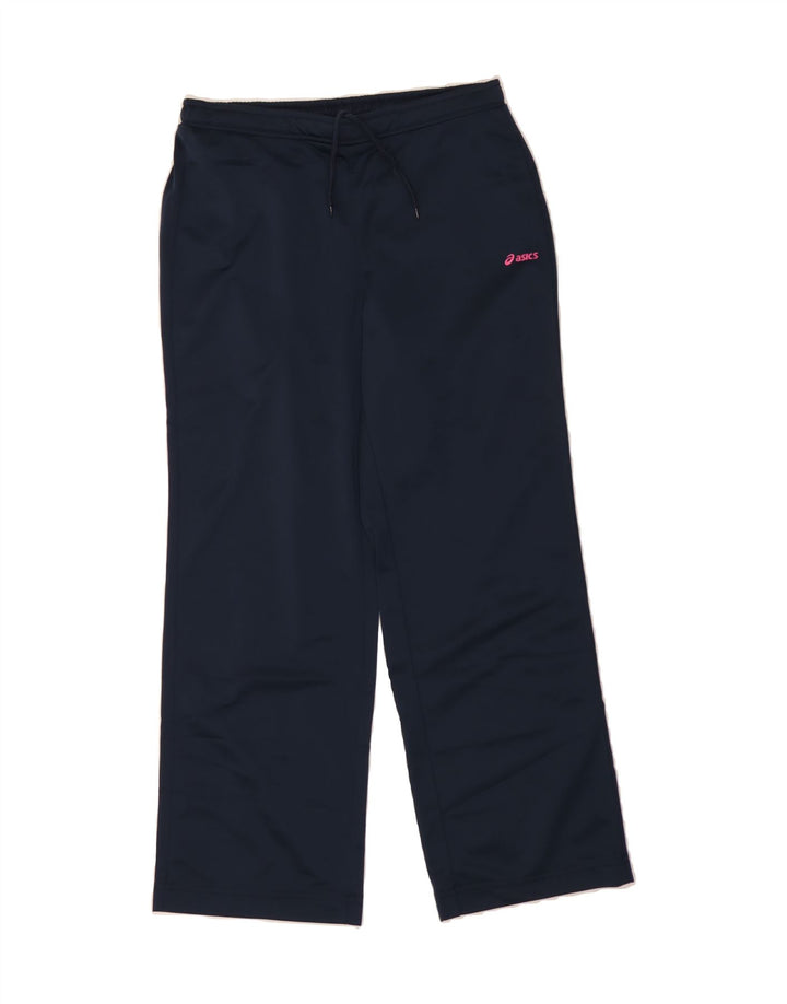 ASICS Womens Tracksuit Trousers UK 14 Large  Navy Blue Polyester Vintage Asics and Second-Hand Asics from Messina Hembry 