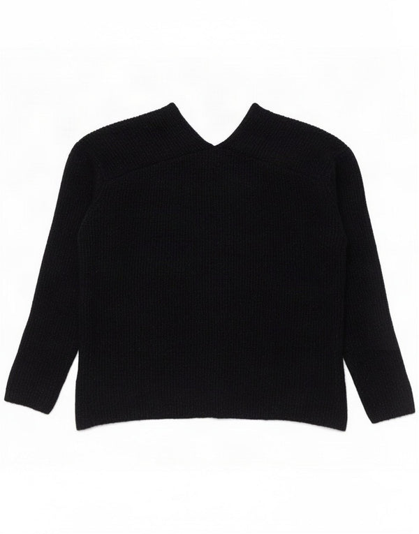 French Connection Pull col en V pour femme UK 44 Medium Noir Moucheté