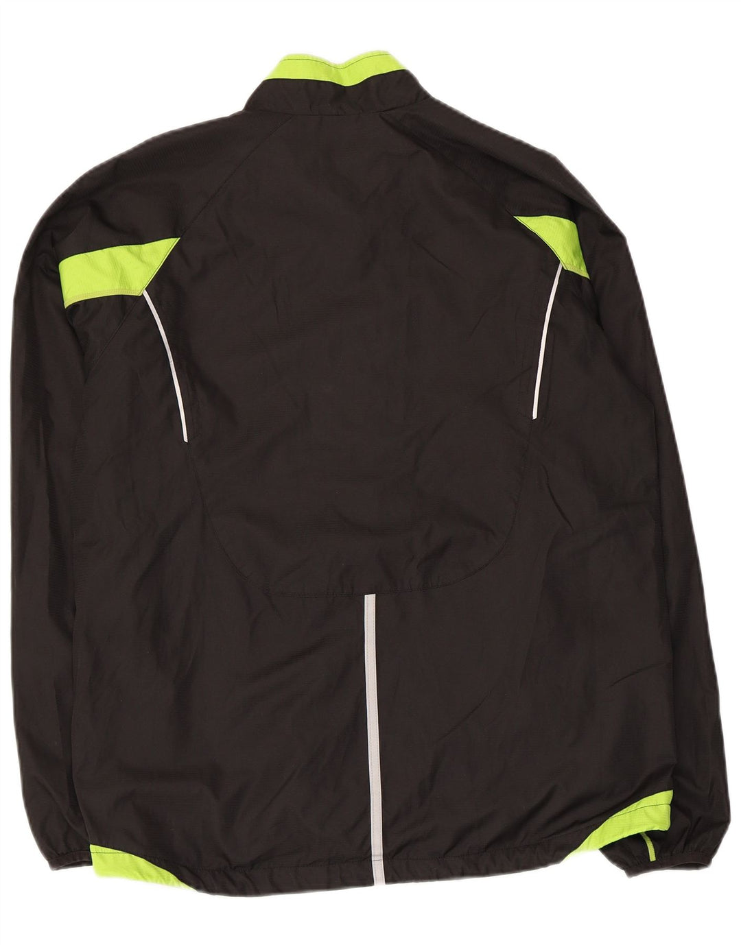 Asics Mens Tracksuit Top Jacket Large Black Colourblock Polyester