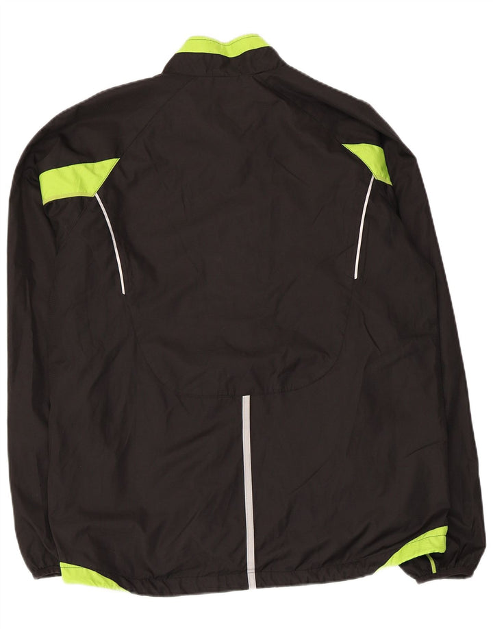 Asics Mens Tracksuit Top Jacket Large Black Colourblock Polyester