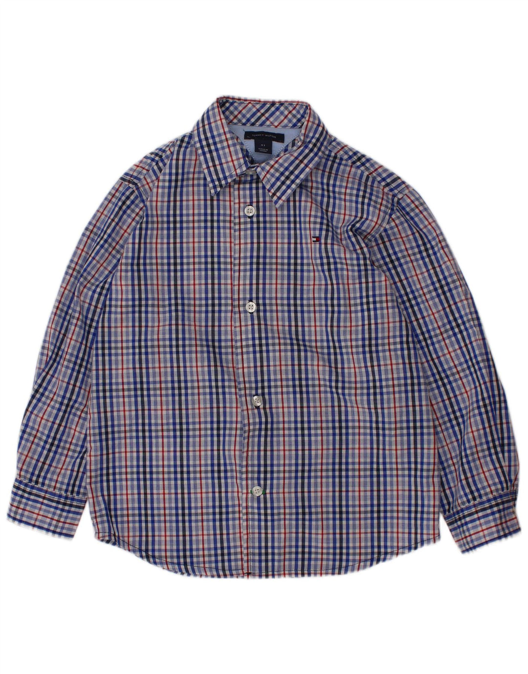 TOMMY HILFIGER Drengeskjorte 3-4 år blå ternet bomuld