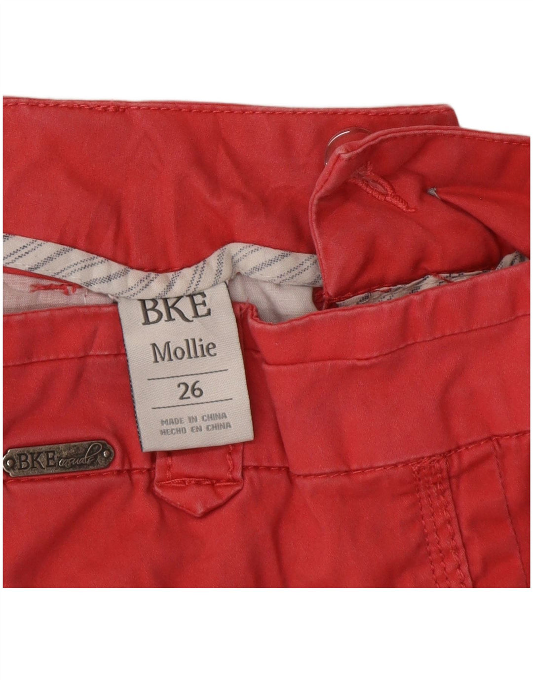 BKE Womens Casual Shorts W26 Small Red Cotton