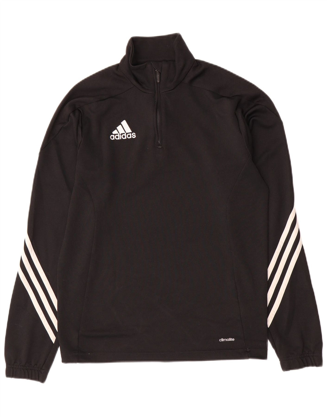 Мужской пуловер с воротником на молнии ADIDAS Climalite, черный спортивный костюм, маленький черный