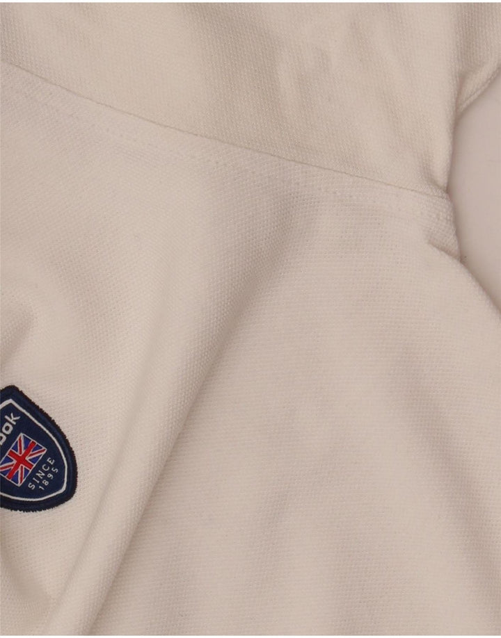Reebok Mens Polo Shirt Large White Cotton