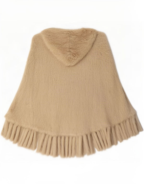 Elisabetta Franchi Γυναικεία κουκούλα από ψεύτικη γούνα Poncho Jumper IT 42 Medium Beige