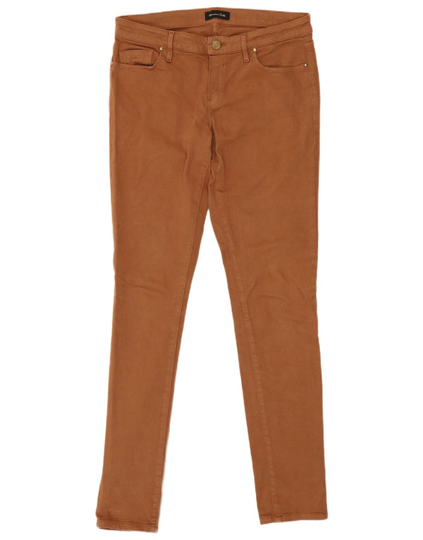 Massimo Dutti Damen Skinny Freizeithose EU 38 W30 L31 Braune Baumwolle