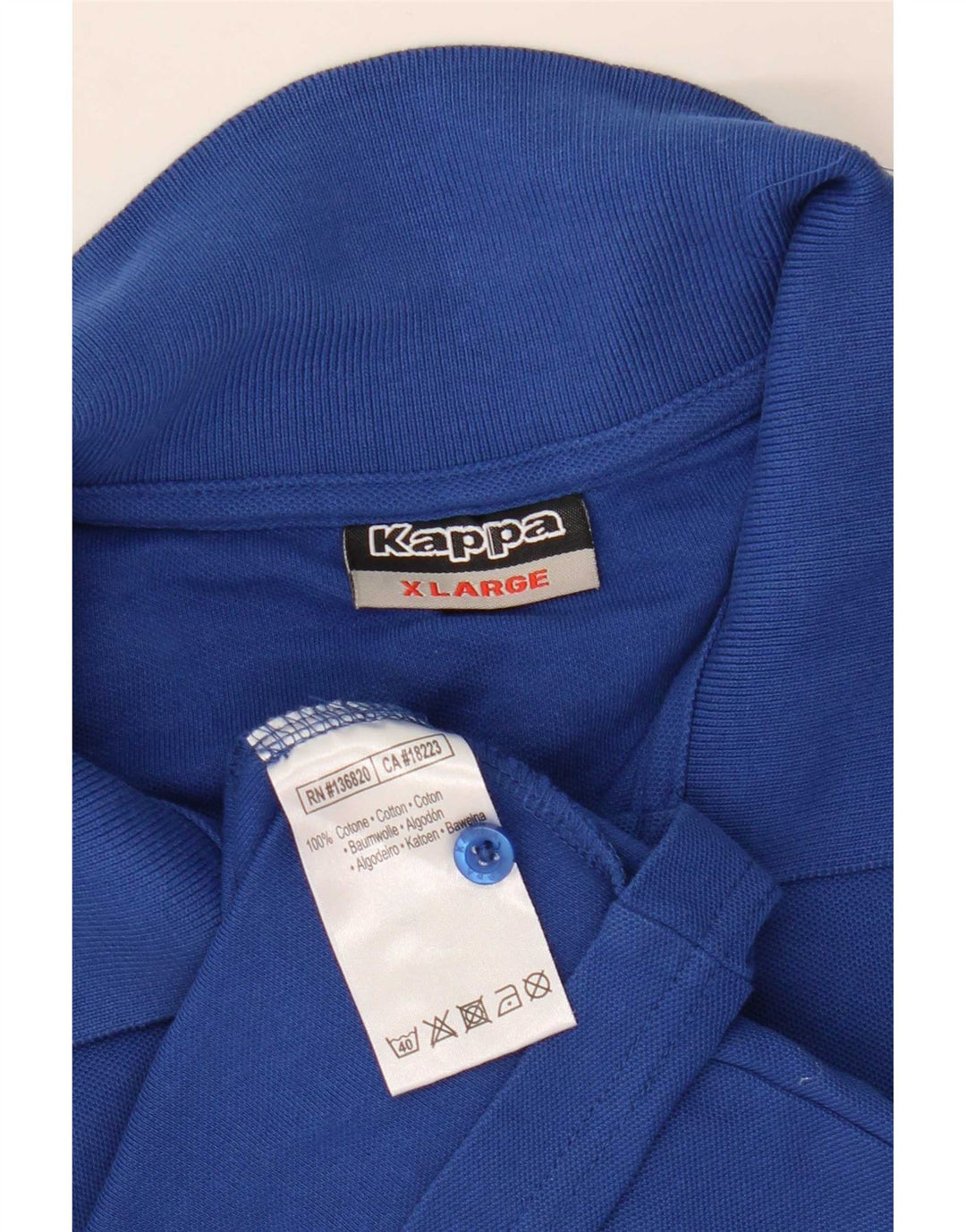 Kappa Mens Polo Shirt XL Blue Cotton