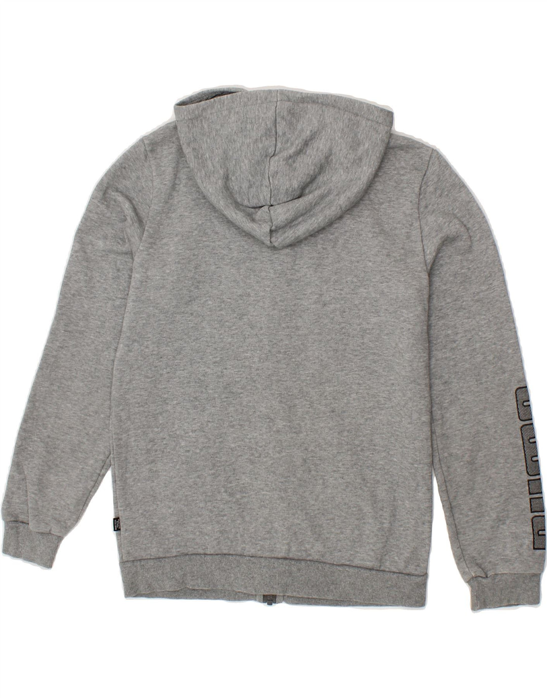 PUMA Boys Graphic Zip Hoodie Sweater 13-14 Years  Grey Cotton Vintage Puma and Second-Hand Puma from Messina Hembry 