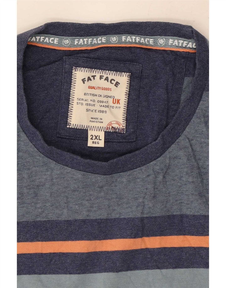 Fat Face Herren T-Shirt Top 2XL Blau gestreift