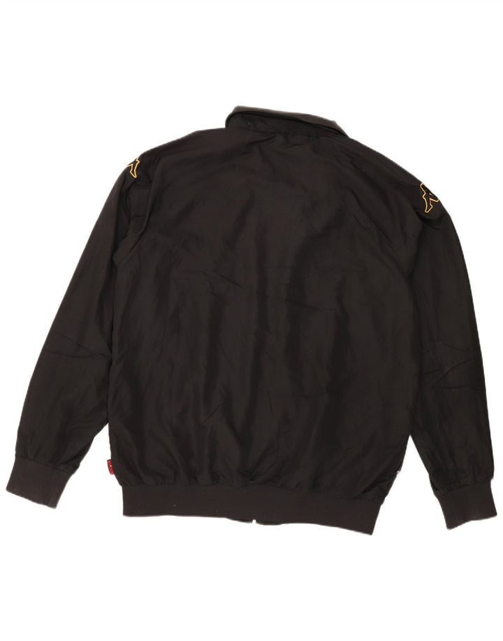Kappa Mens Graphic Tracksuit Top Jacket XL Black Polyester
