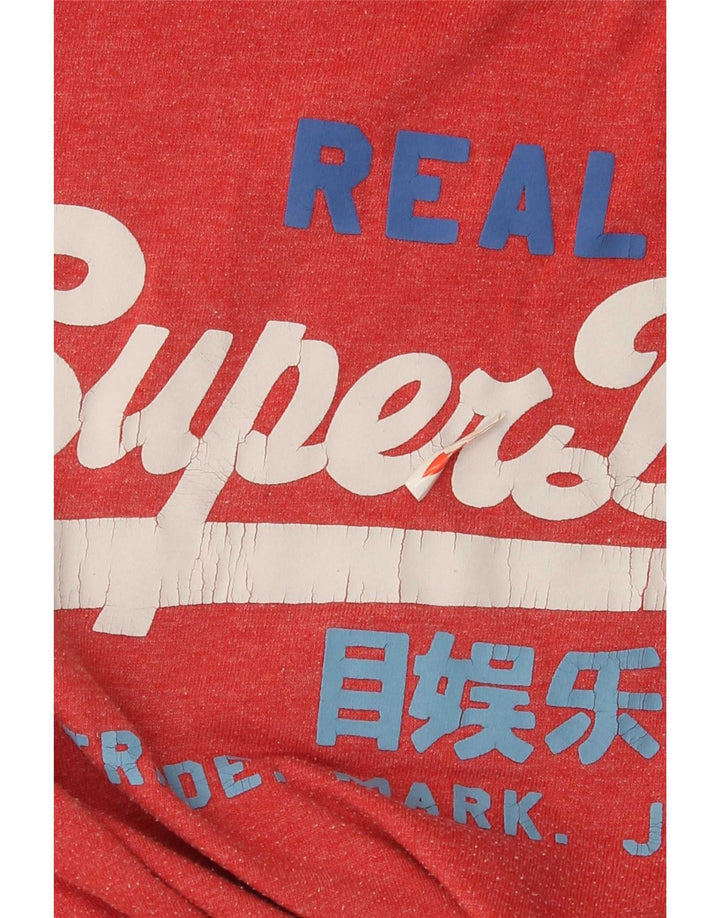 Ανδρικό γραφικό T-Shirt Superdry Top Large Red Polyester
