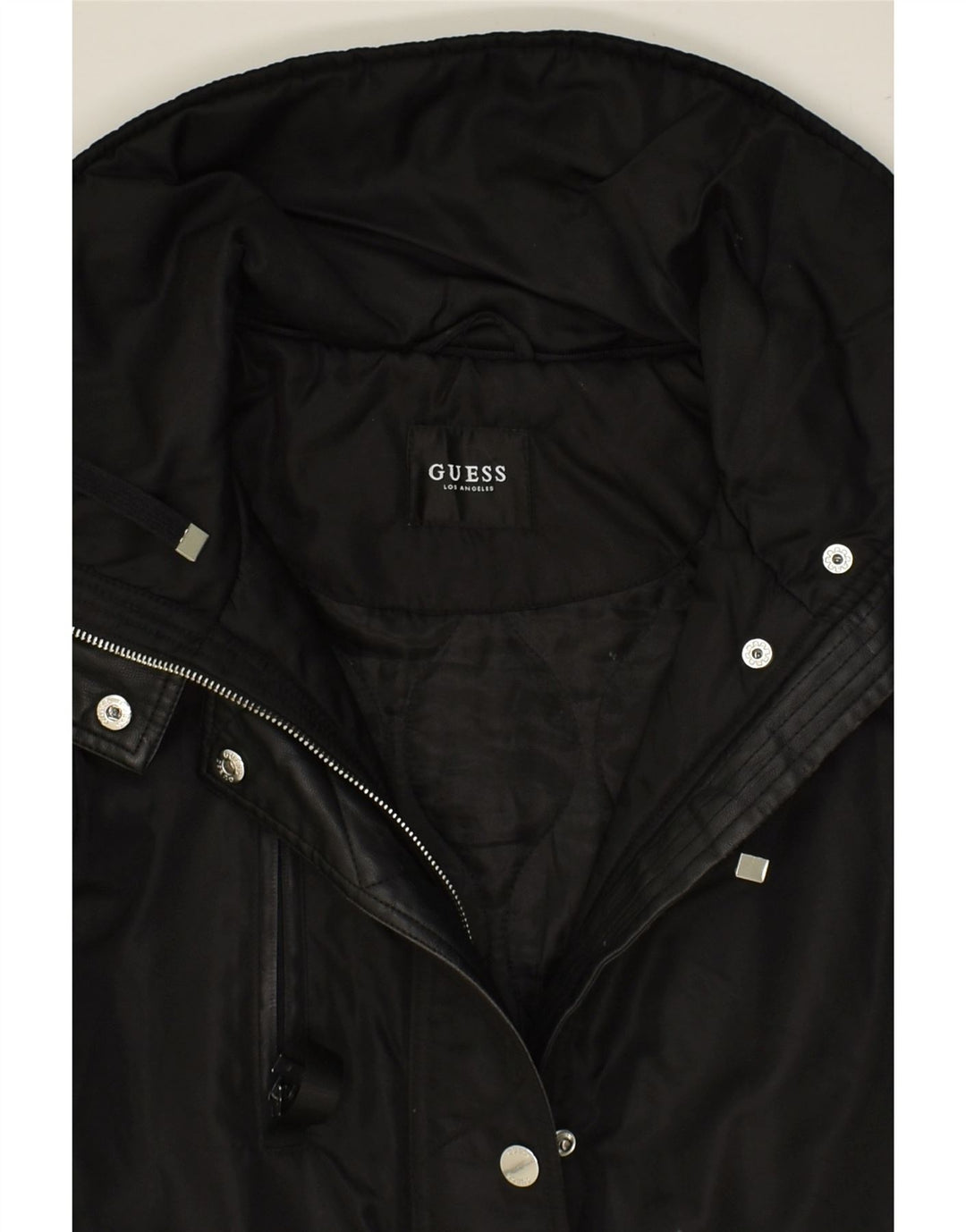 GUESS Womens Windbreaker Jacket US 4 Small Black Nylon | Vintage Guess | Thrift | Second-Hand Guess | Used Clothing | Messina Hembry 
