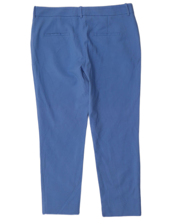Zara Womens Slim Chino Trousers EU 44 XL W34 L28 Blue Cotton