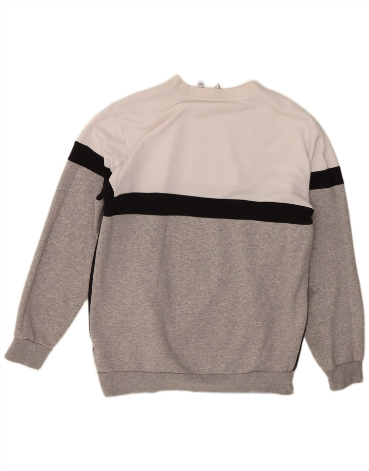 Adidas Mens Graphic Sweatshirt Jumper Large Grey Colourblock Cotton