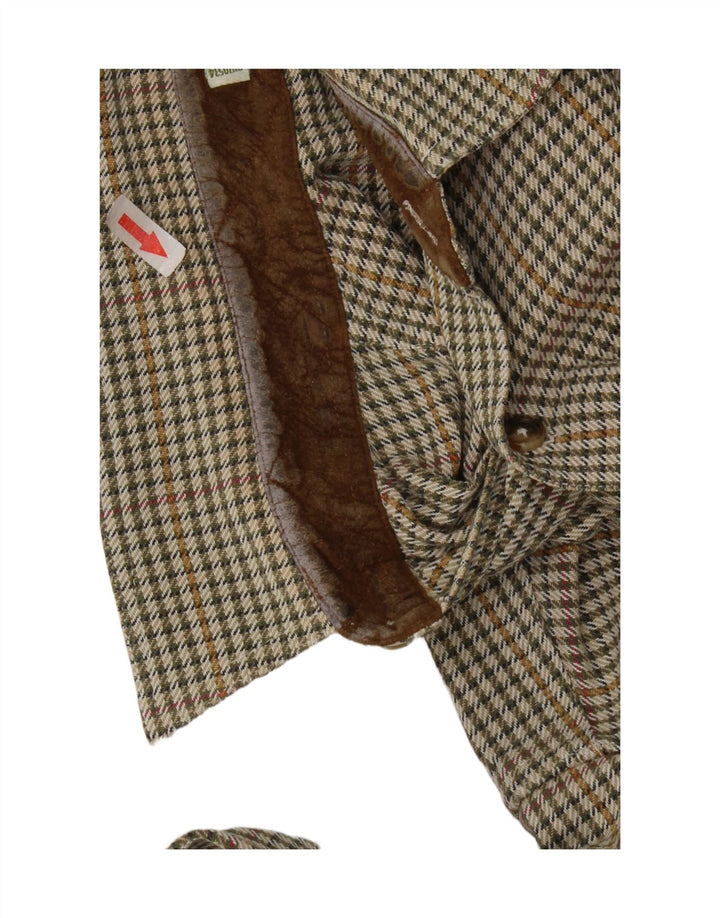 Camicia in flanella da uomo Orvis in cotone pied de poule verde medio