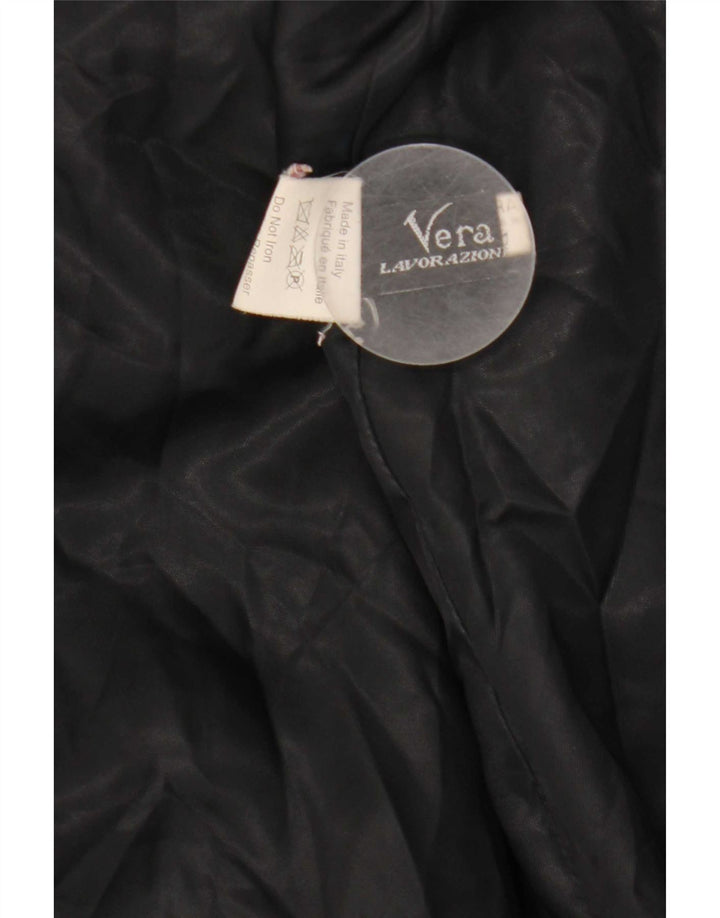 Abrigo de cuero vintage para mujer IT 44 Medio Negro