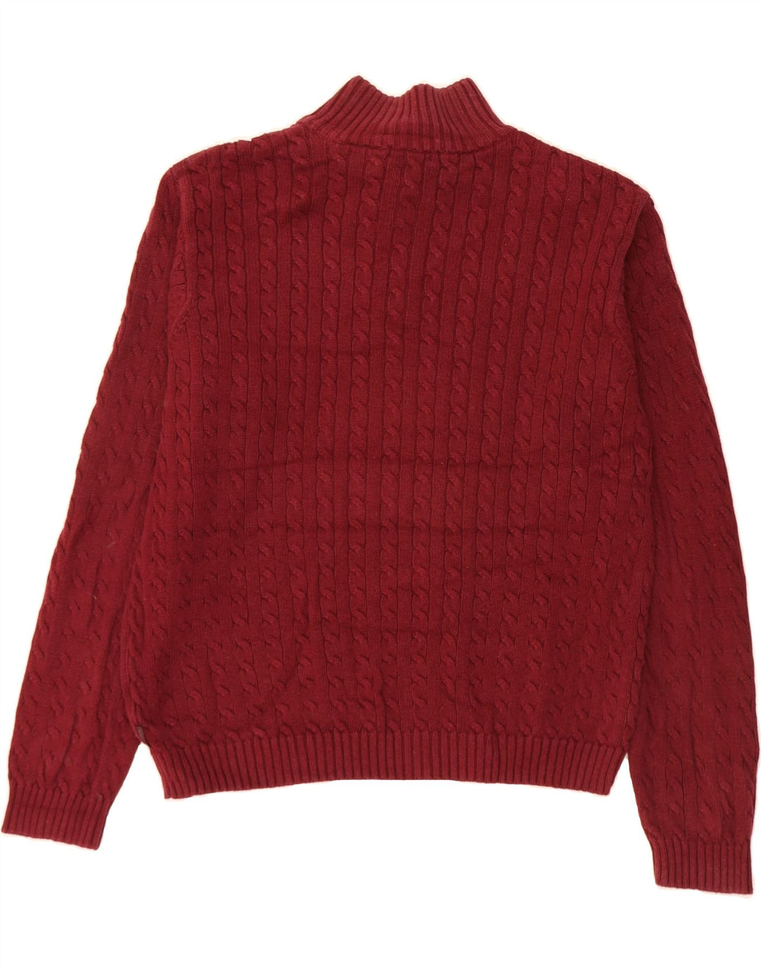 IZOD Mens Zip Neck Jumper Sweater Large Burgundy Cotton Vintage Izod and Second-Hand Izod from Messina Hembry 