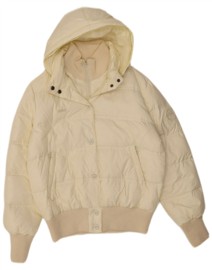 KOCCA Wattierte Damenjacke mit Kapuze, UK 18 XL, gebrochenes Weiß, Polyamid