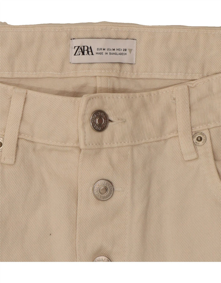 ZARA Womens Denim Skirt Medium W28 Off White Cotton Vintage Zara and Second-Hand Zara from Messina Hembry 