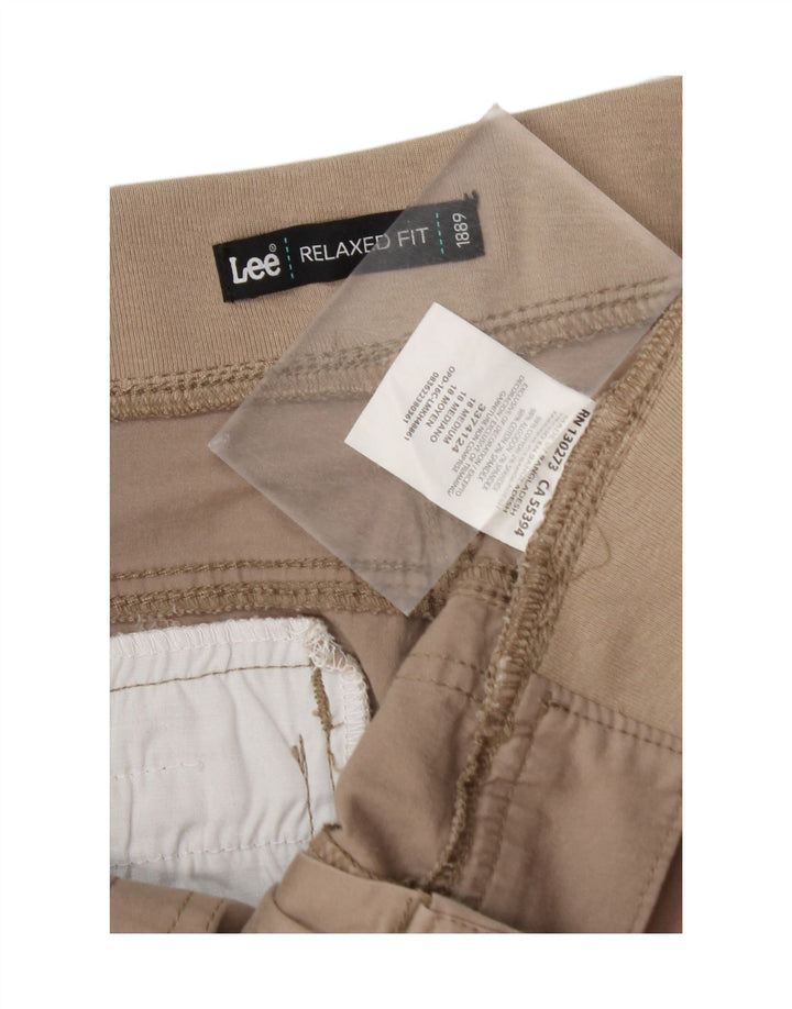 Bermuda cargo feminina LEE com ajuste relaxado EUA 18 2XL W38 algodão marrom